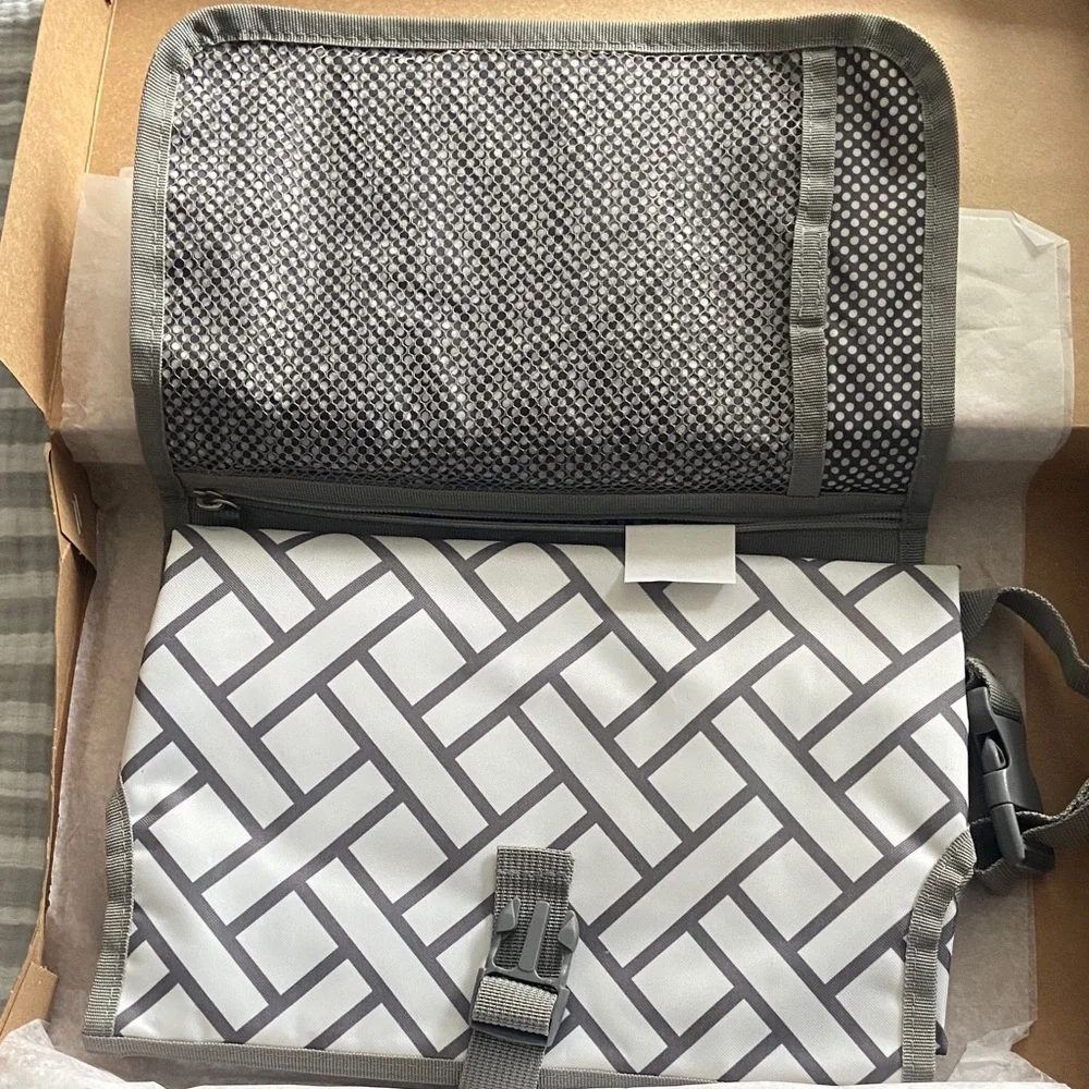 Nikki’s Designer Diaper Bag | Gray & White | Chic & Functional